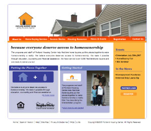 Portland Housing Center Web Site